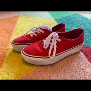Red Platform Vans Eras